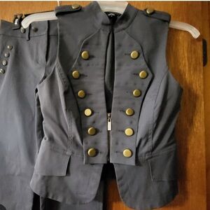 Bebe Charcoal Vest military style